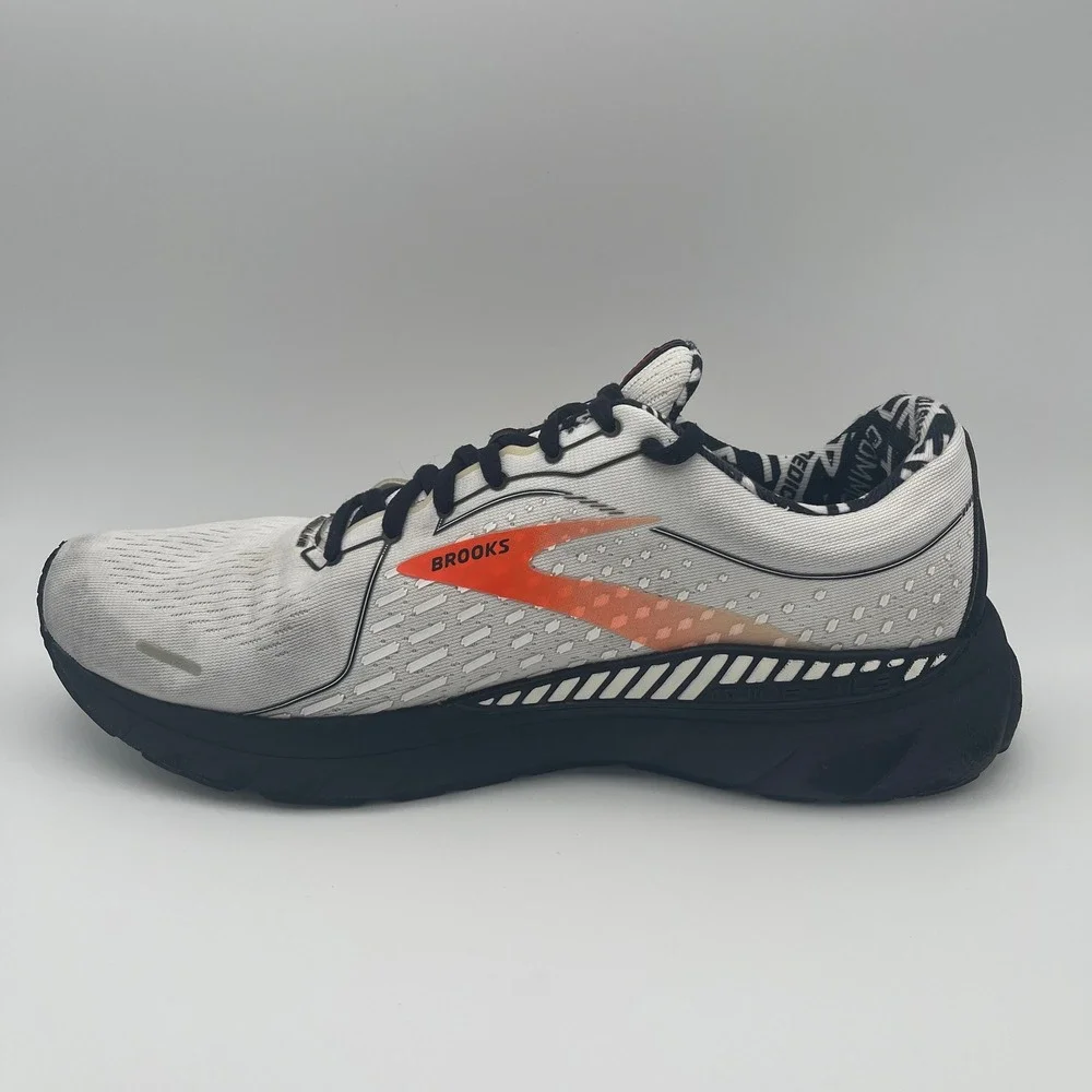 Brooks Mens 11 White Adrenaline GTS 21 Firefighter Running Shoes
